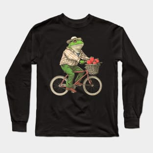 Funny Frog On A Bike Long Sleeve T-Shirt